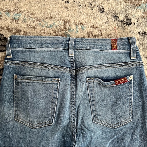 7 for All Mankind Ankle Straight Blue Jeans - Picture 5 of 7